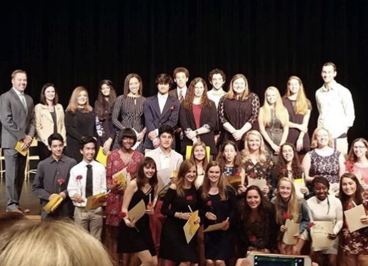 The Spanish Honor Society at their induction. SHS is one of the clubs participating in charitable acts this season.