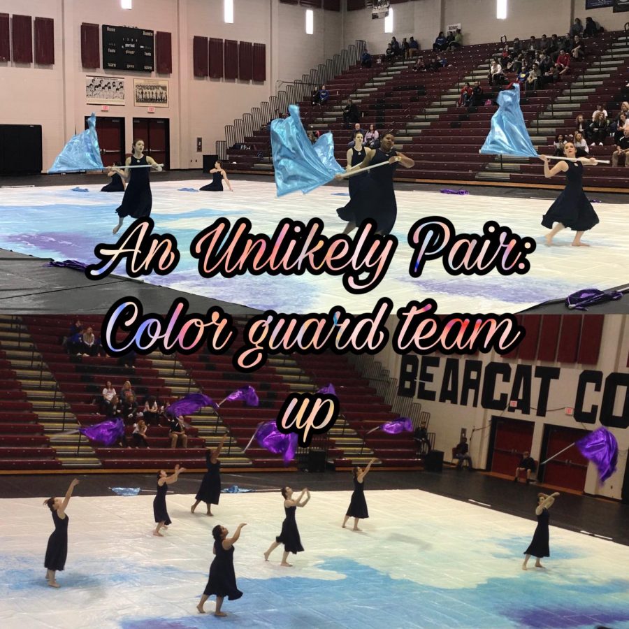 The winter guard performs their show to Lady Gaga’s ‘Million Reasons.’ The team has worked tirelessly with their partner school, Reagan, this season.