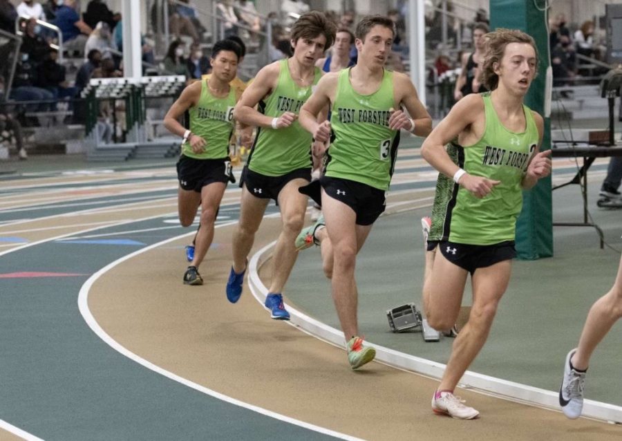 West track runners  compete in the 1000m