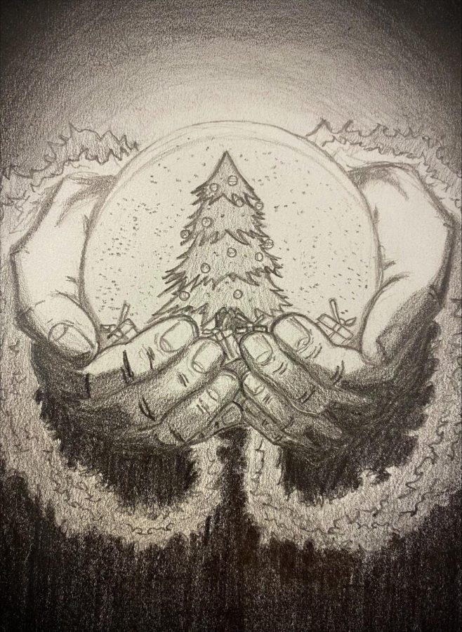 One of the featured Christmas card done by West sophomore, Ethan Frondonza.