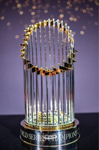 The trophy awarded to the World Series champions (officially known as the Commissioners Trophy).