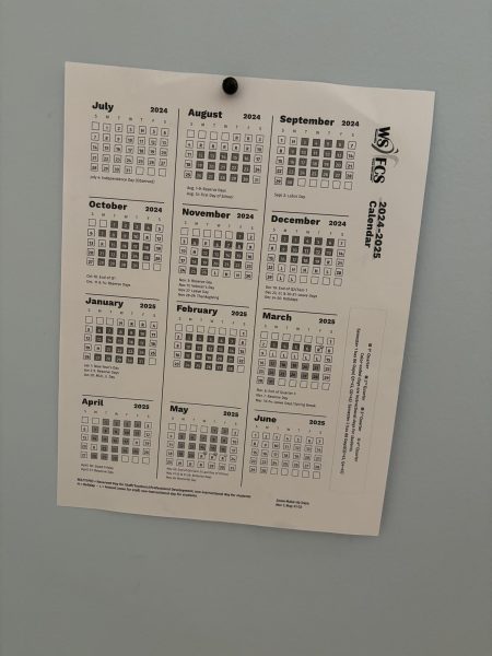 School Calendar for 2024-2025 school year.