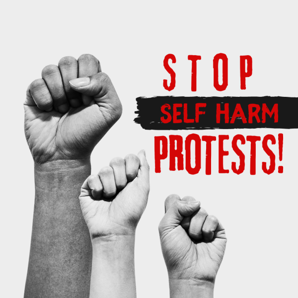 Poster against self harm forms of protest