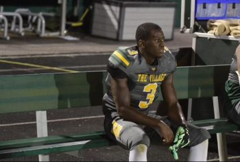 Chaplin taking a rest on the bench during the Homecoming game against Glenn this past season.