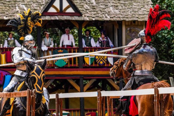 A jousting tournament at the Renaissance Festival.