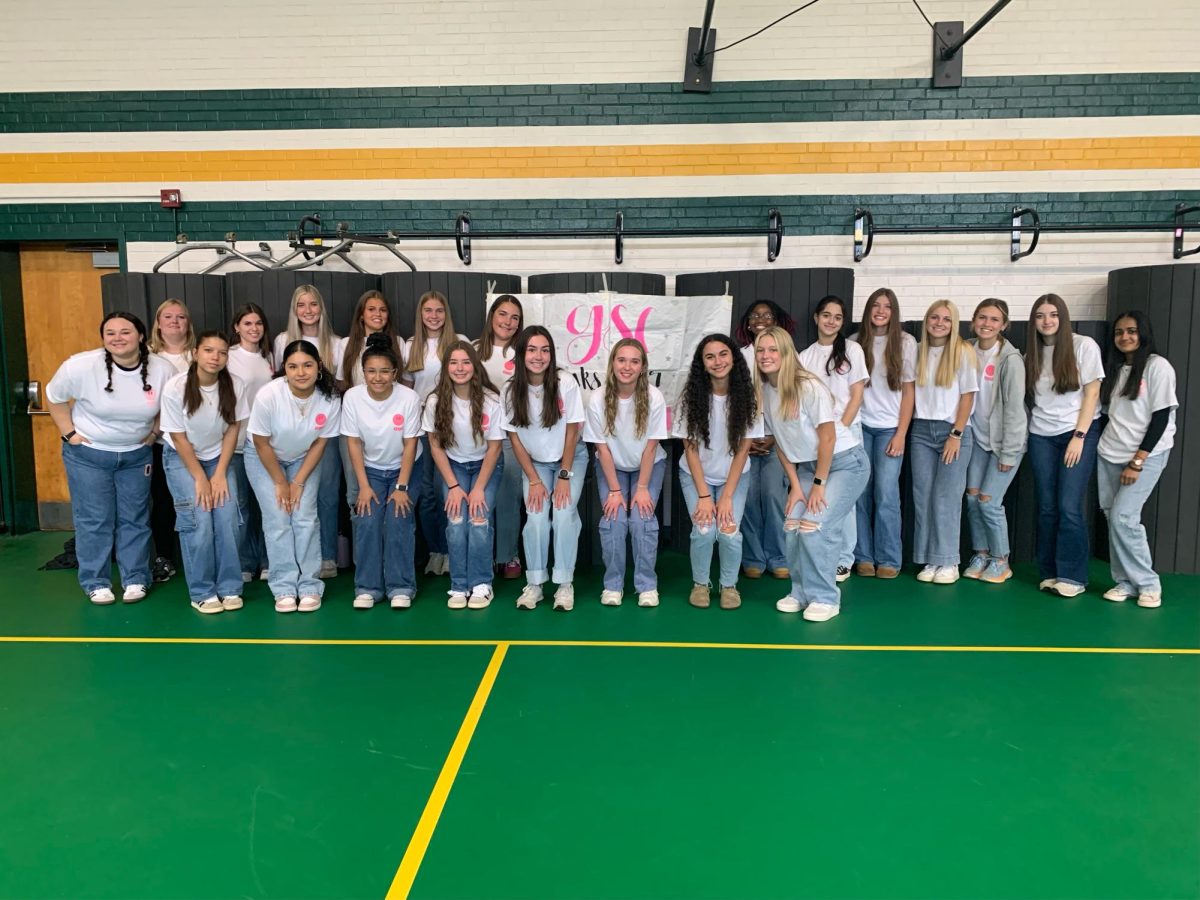 Members of the Girl's Service Club at the blood drive.