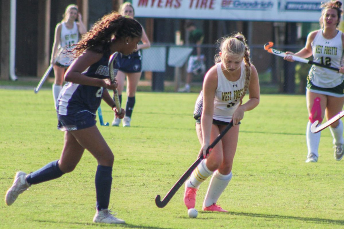 Kyndall Palmer strikes ball at midfield.