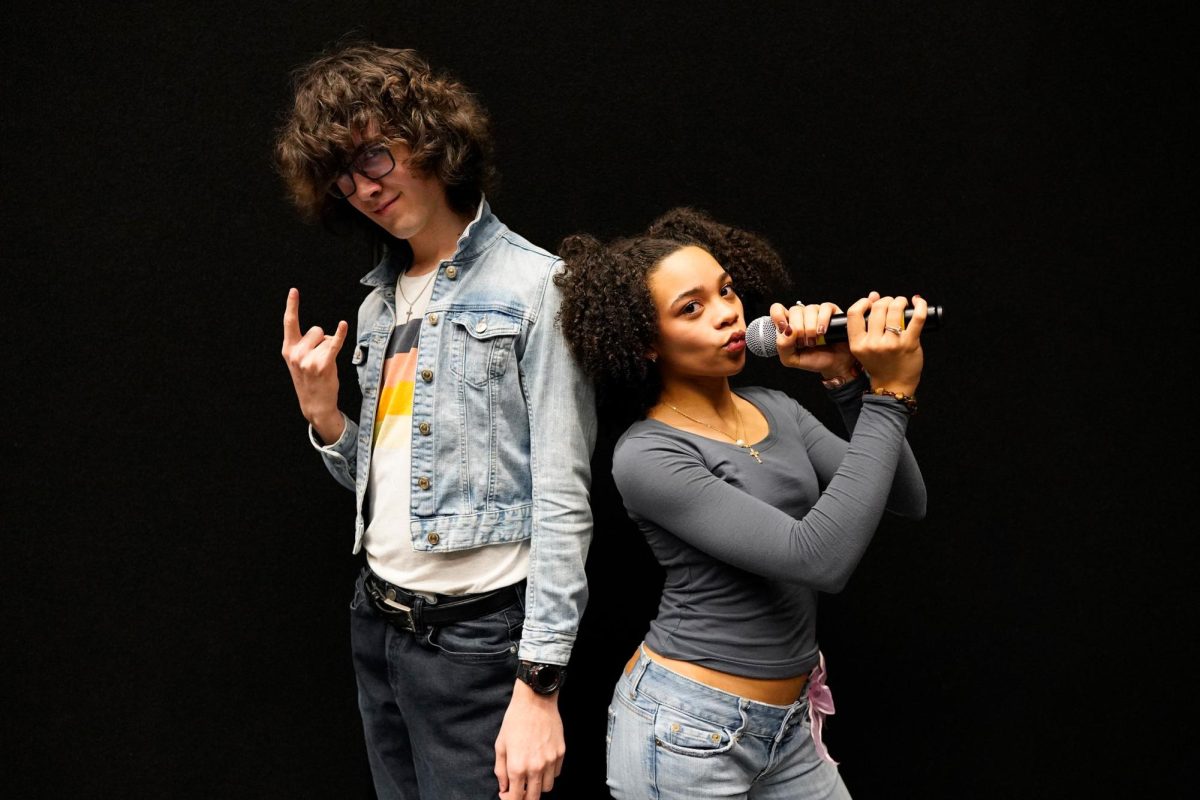 Theater students prepare for the talent show.