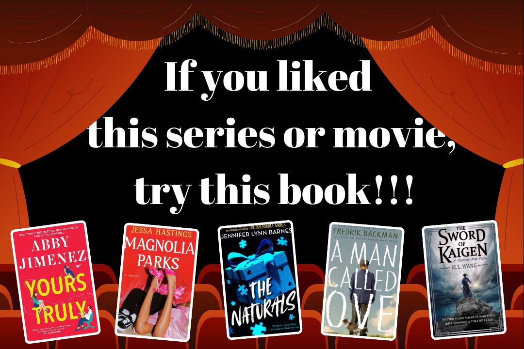 Books showcased in a movie theater.