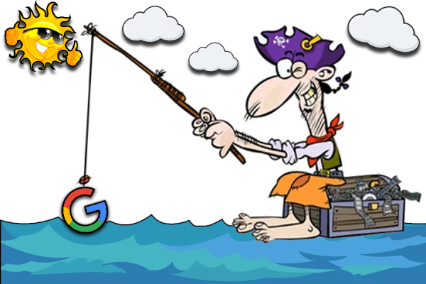 A pirate fishing.