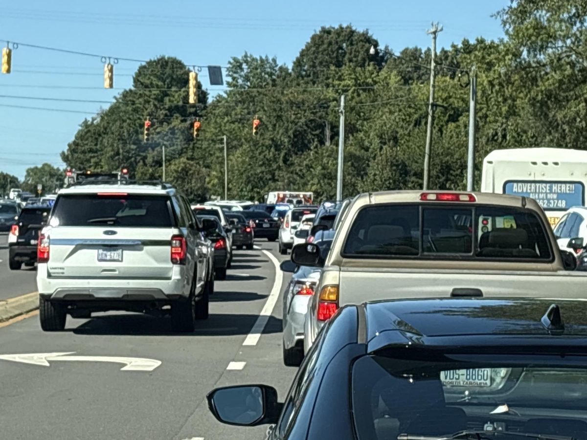 Traffic outside of West Forsyth High School